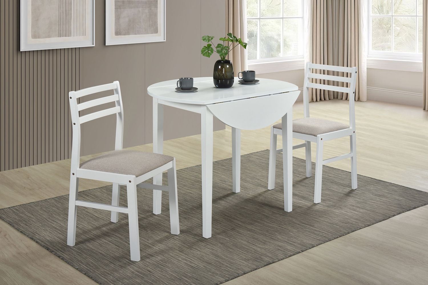 3 pc Dining Set (White)