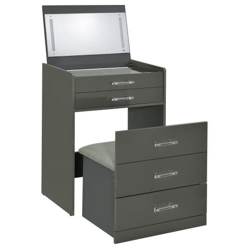 Danbury Makeup Vanity with Stool (Grey)