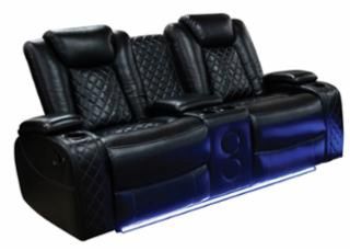 Omega Black Reclining Loveseat