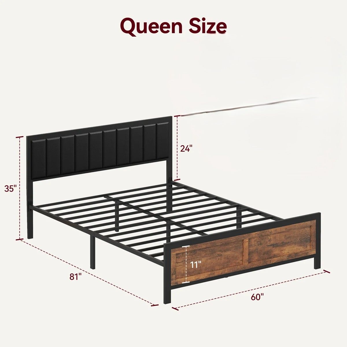 Rustic Queen Platform Bed