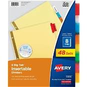 8 Large Tab Insertable Dividers