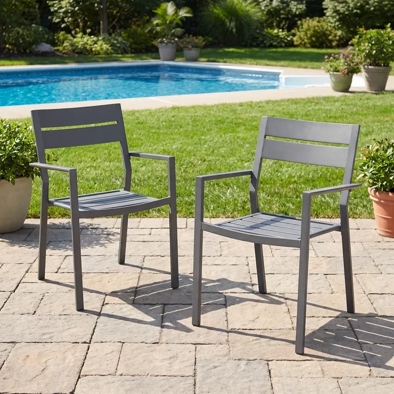 Outdoor Patio Dining Chairs (2 pc set)