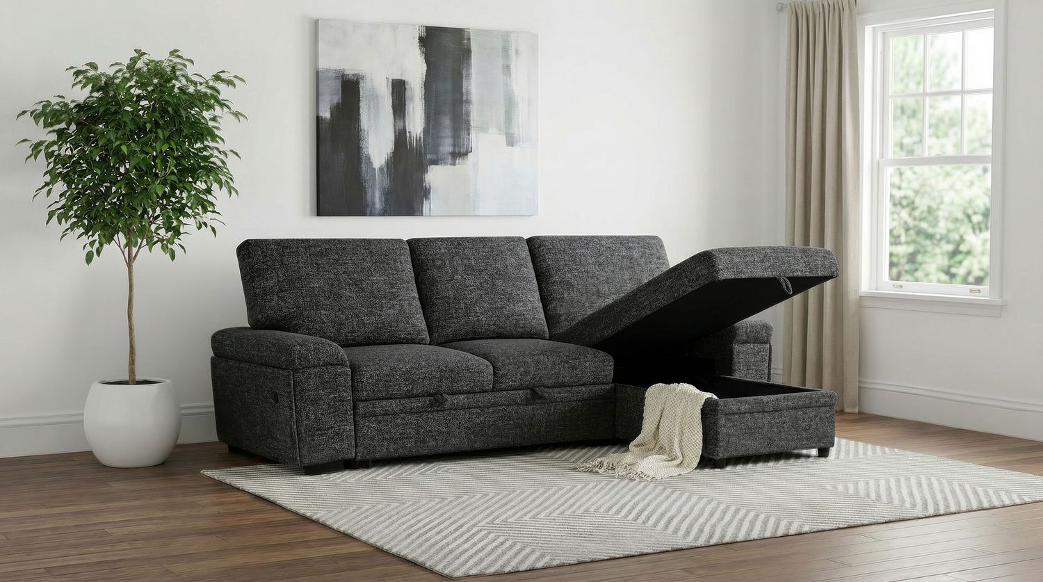 Demko Sleeper Sectional ( Granite )