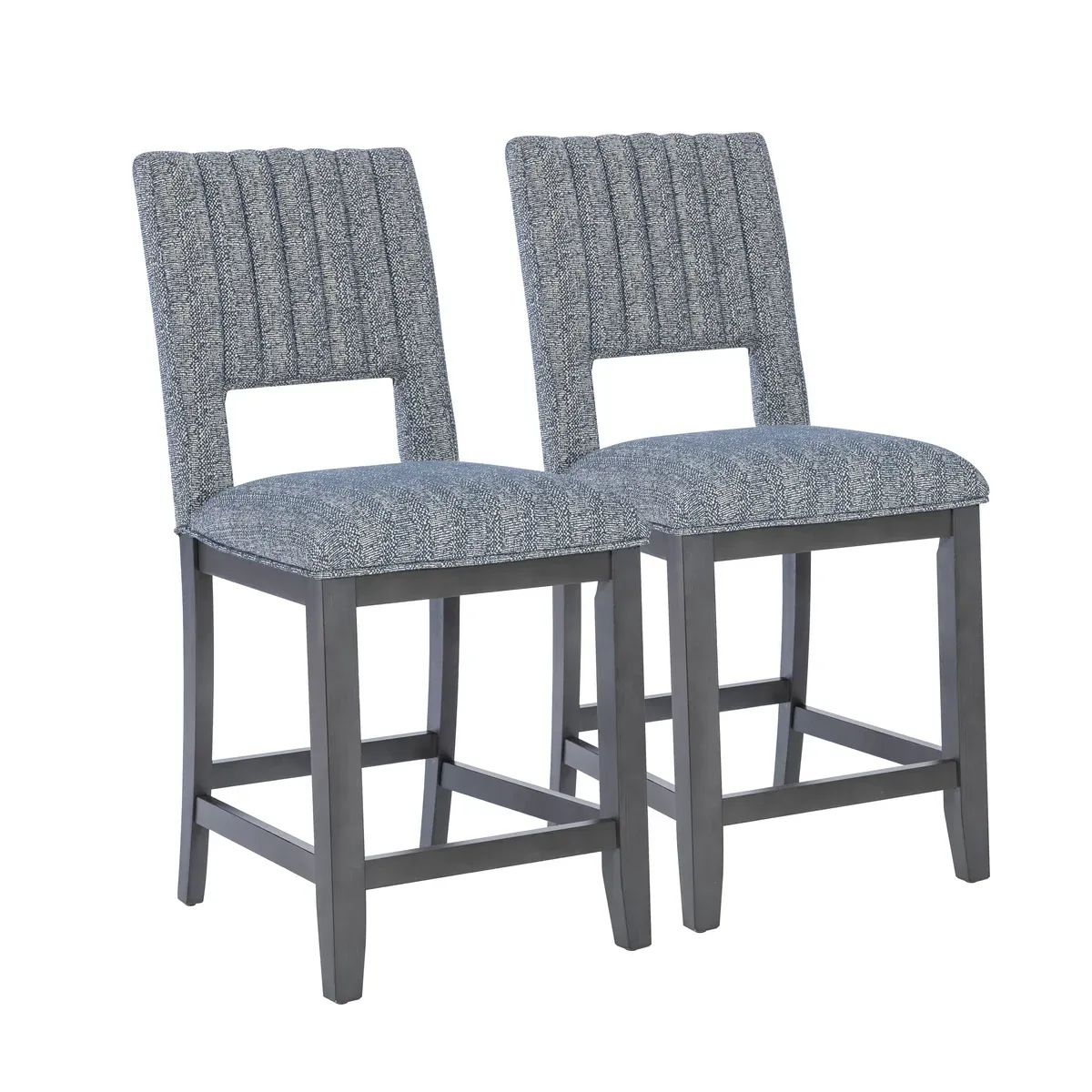 Powell Jamison Charcoal Upholstered Counter Stool ( 2 pc )