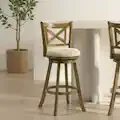 Kodi Modern Farmhouse Swivel Wood Counter Bar Stool