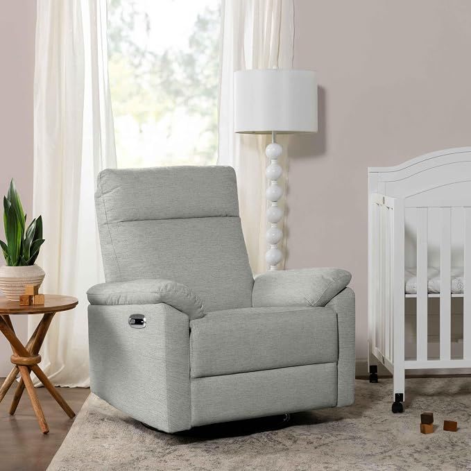 Davinci Suzy Recliner Glider w/ 360° Swivel, Manual, Frost Grey