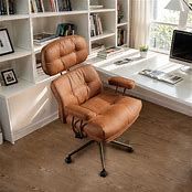 Ovios High Backrest Ergonomic Design Office Chair (Suede Fabric Brown)