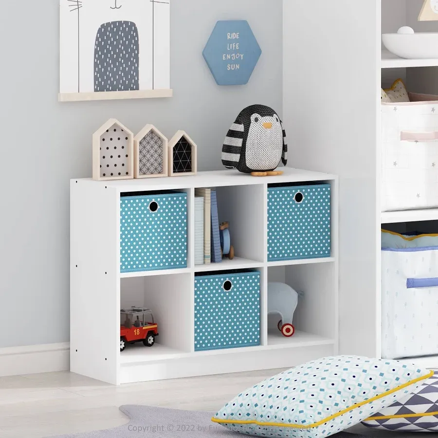 Furinno Basic 3x2 Bookcase Storage w/Bins