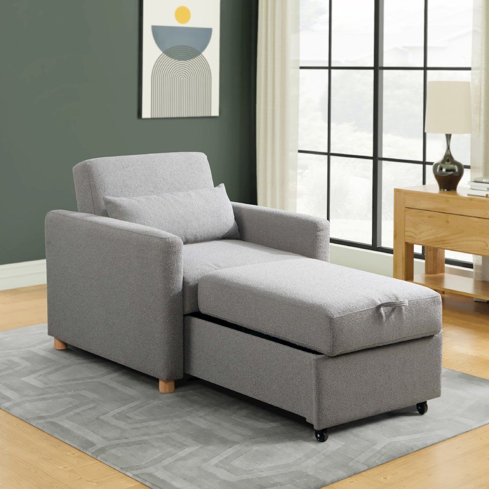Conley Convertible Chair Grey Boucle