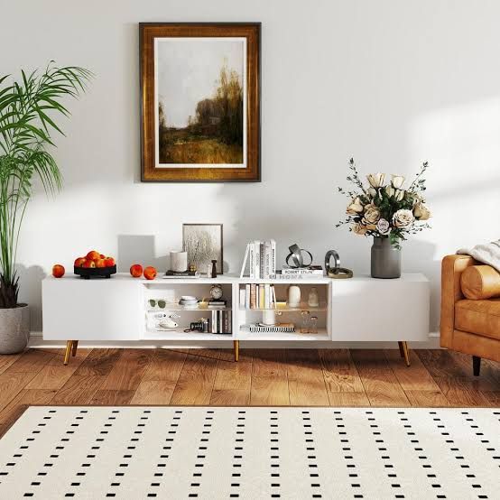 Bestier Modern Minimalist TV stand White