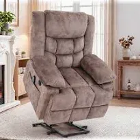 Taupe Power Lift Recliner with Heat and Massage