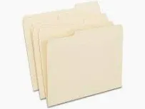 3 Tab Manila File Folders (100 pack)