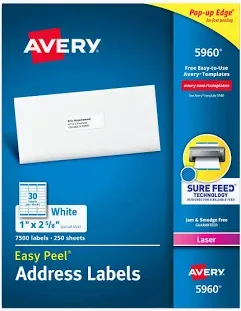 Avery Address Labels 7500 Labels ( 1" x 2 5/8" )