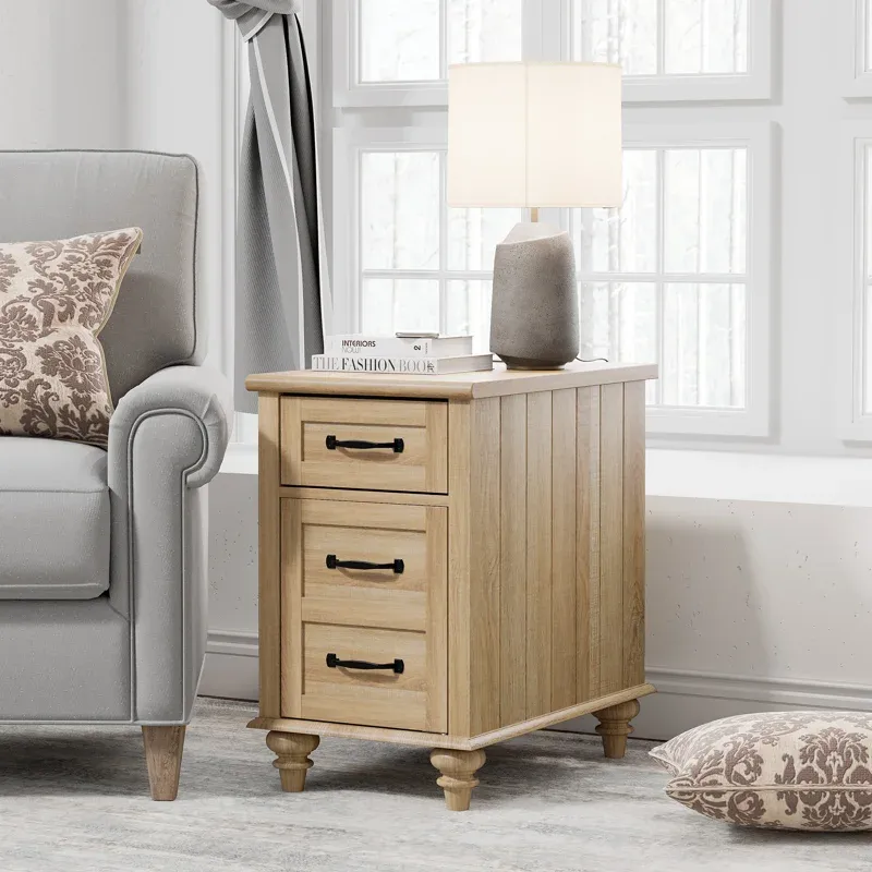 Scarlett End Table with Storage and Built-in Outlets