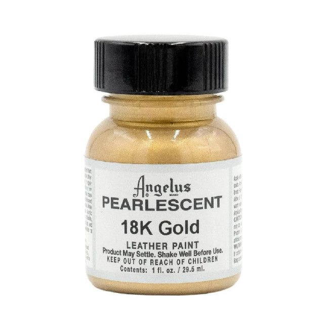 Angelus Acrylic Leather Paint Pearlescent 18k Gold 1oz