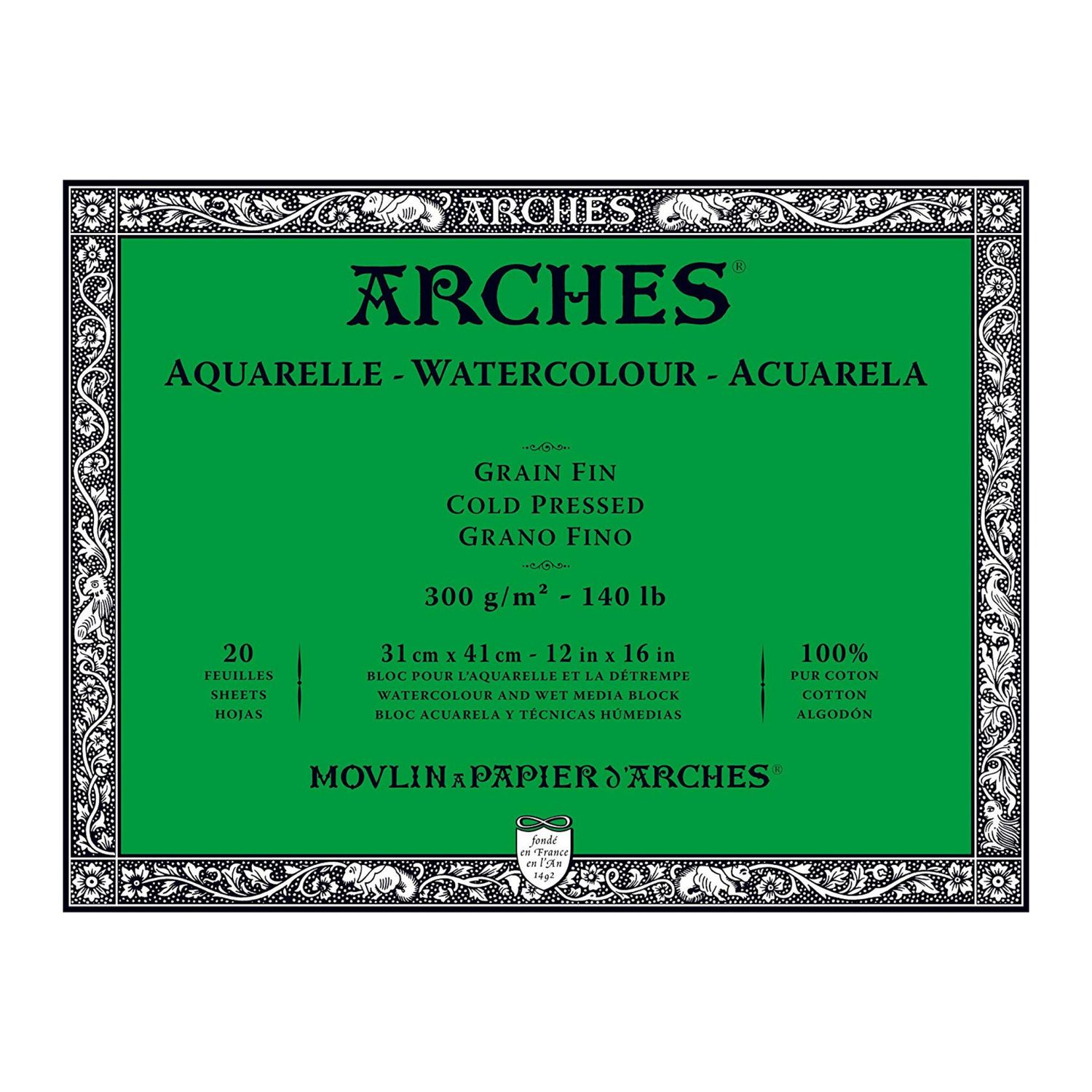 Arches Watercolour Block CP 12"x16" 140lb