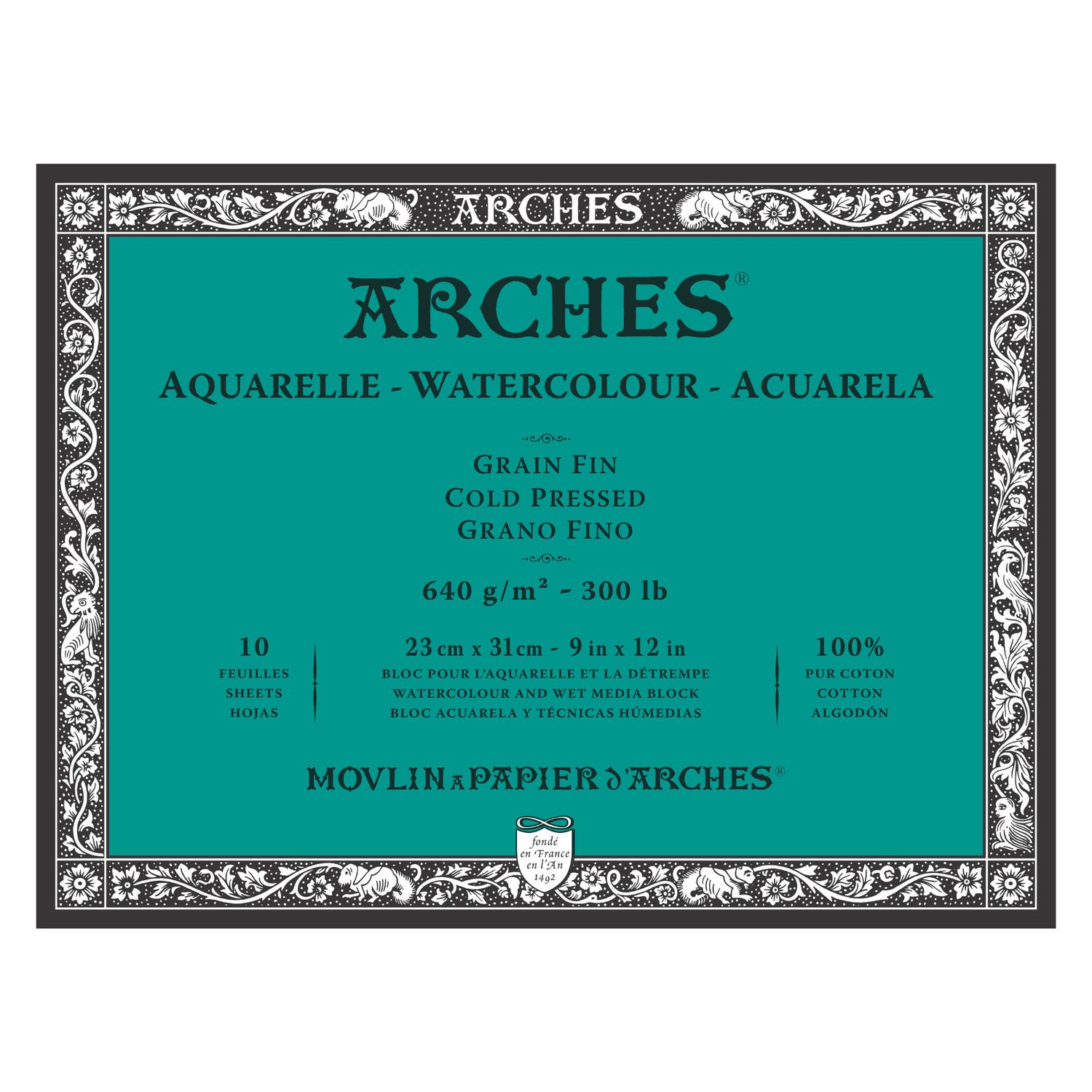 Arches Watercolour Block CP 9"x12" 300lb