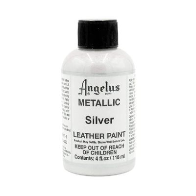 Angelus Acrylic Leather Paint Metallic Silver 4oz **SO**