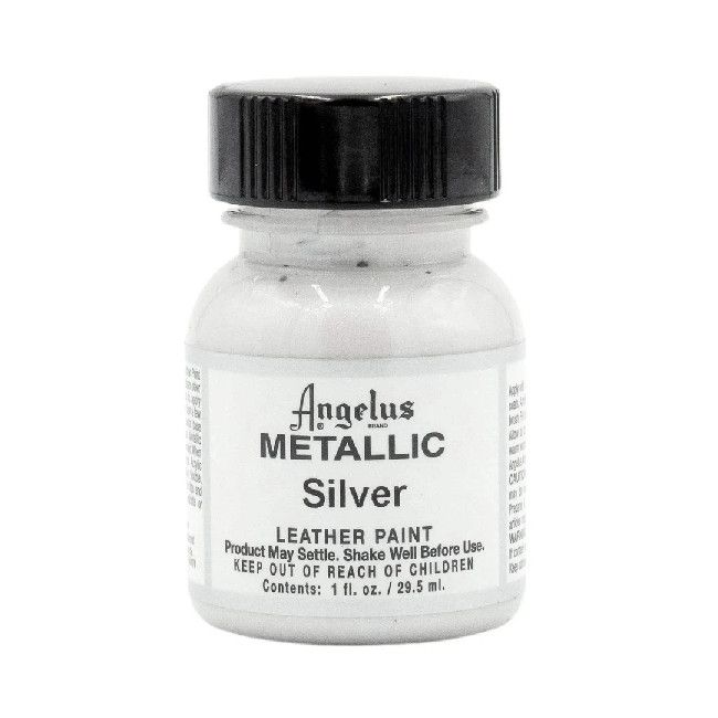 Angelus Acrylic Leather Paint Metallic Silver 1oz