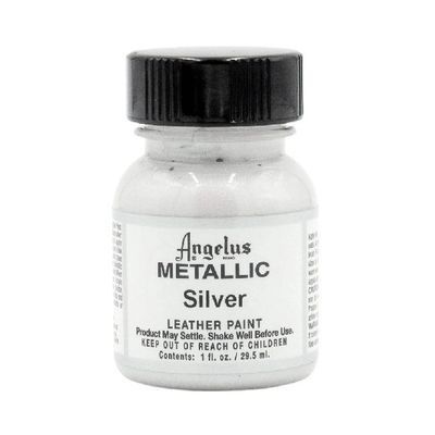 Angelus Acrylic Leather Paint Metallic Silver 1oz