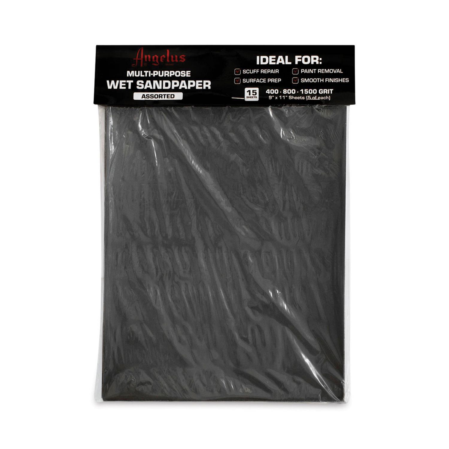 Angelus Wet Sandpaper ASSORTED Grits 15 sheets 9"x11" (400/800/1500)