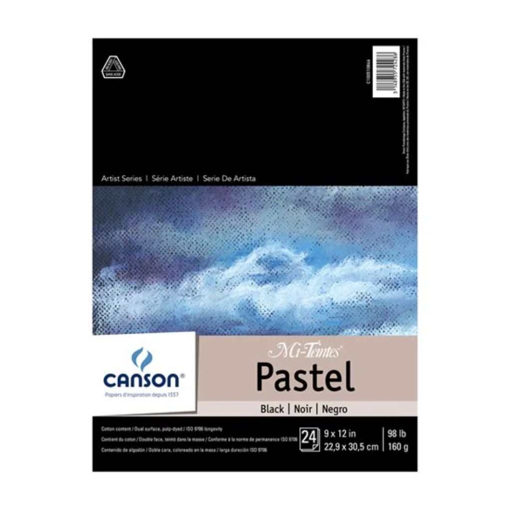 Canson Mi-Teintes Pastel Black Pad 9x12 98lb
