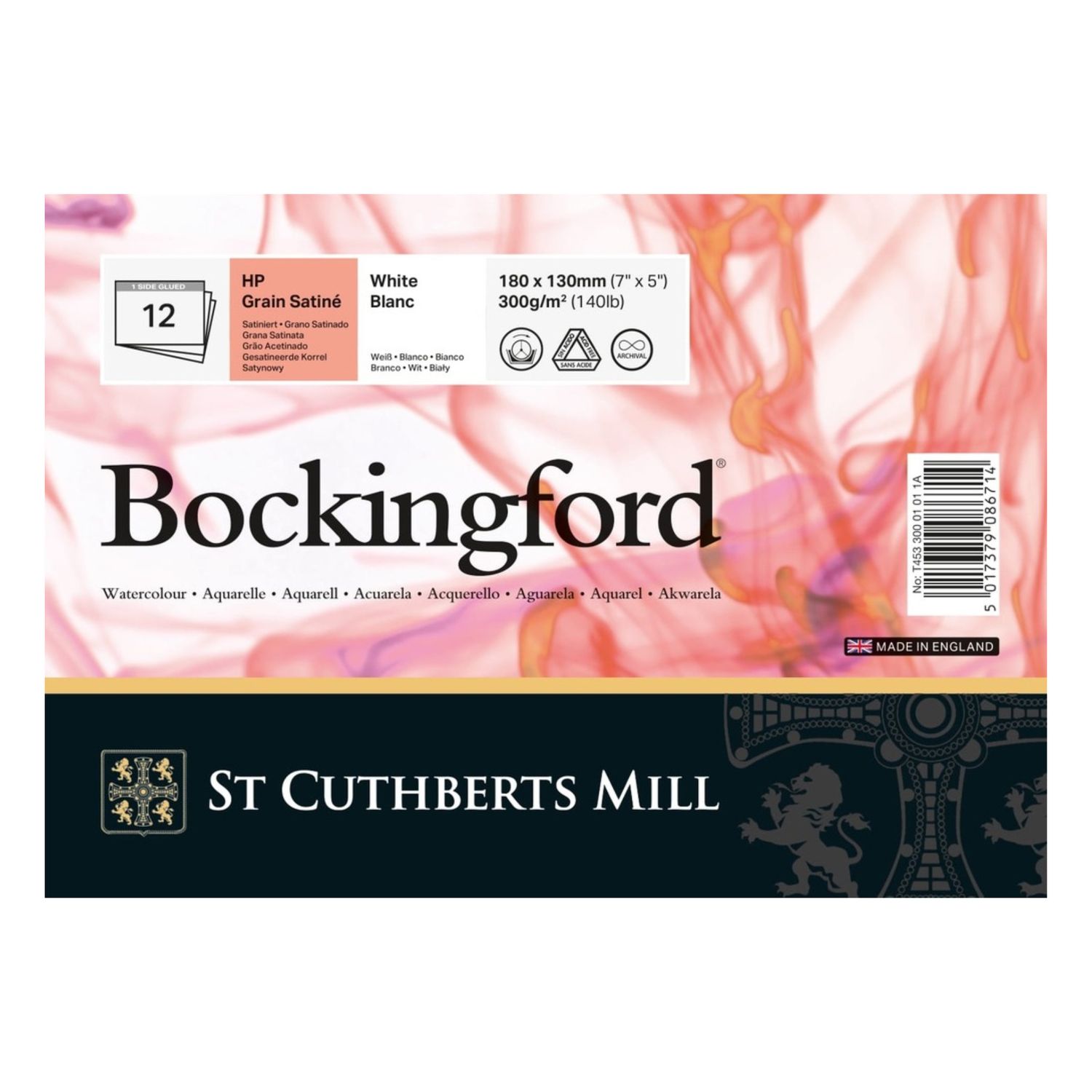 Bockingford Watercolour Pad 140lb HP White 5" x 7" (12 sheets)