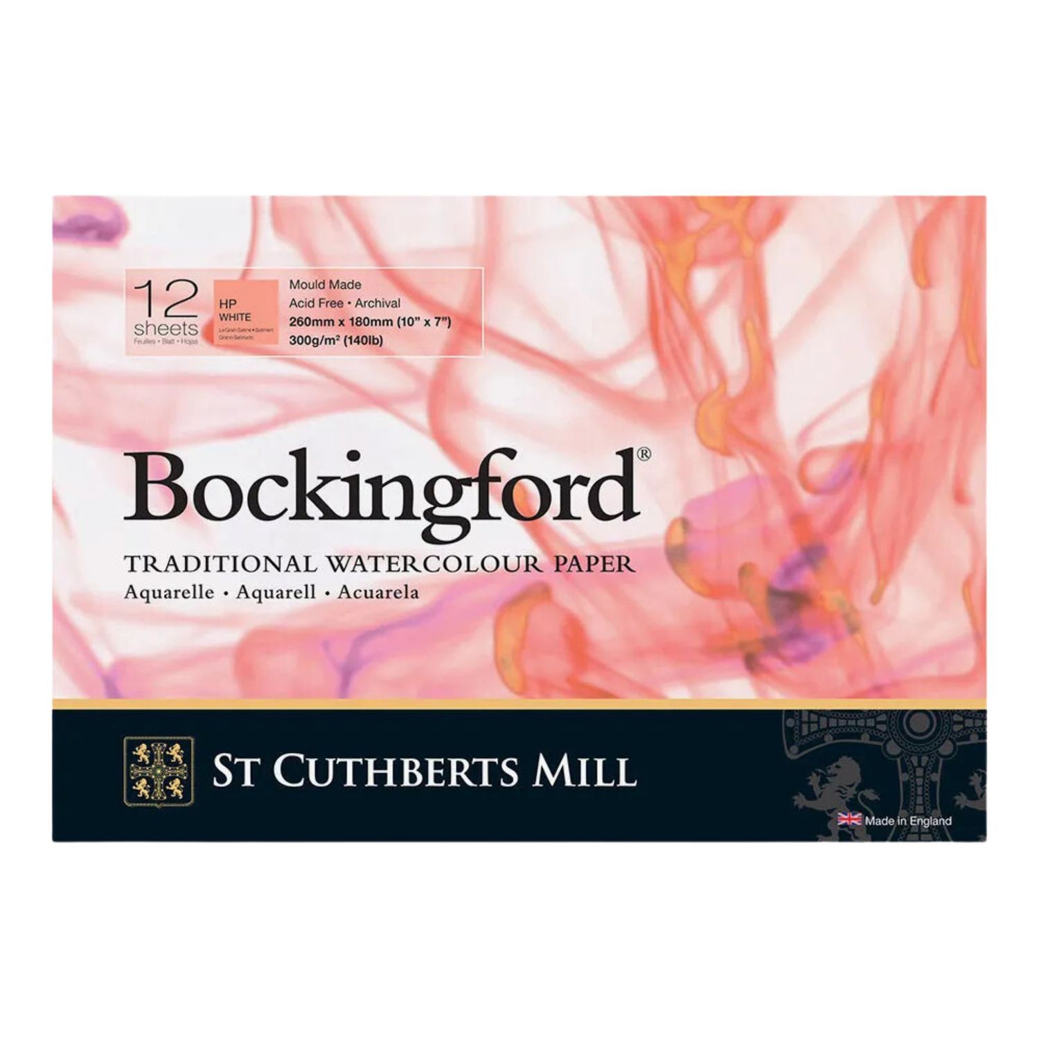 Bockingford Watercolour Pad 140lb HP White 7" x 10" (12 sheets)