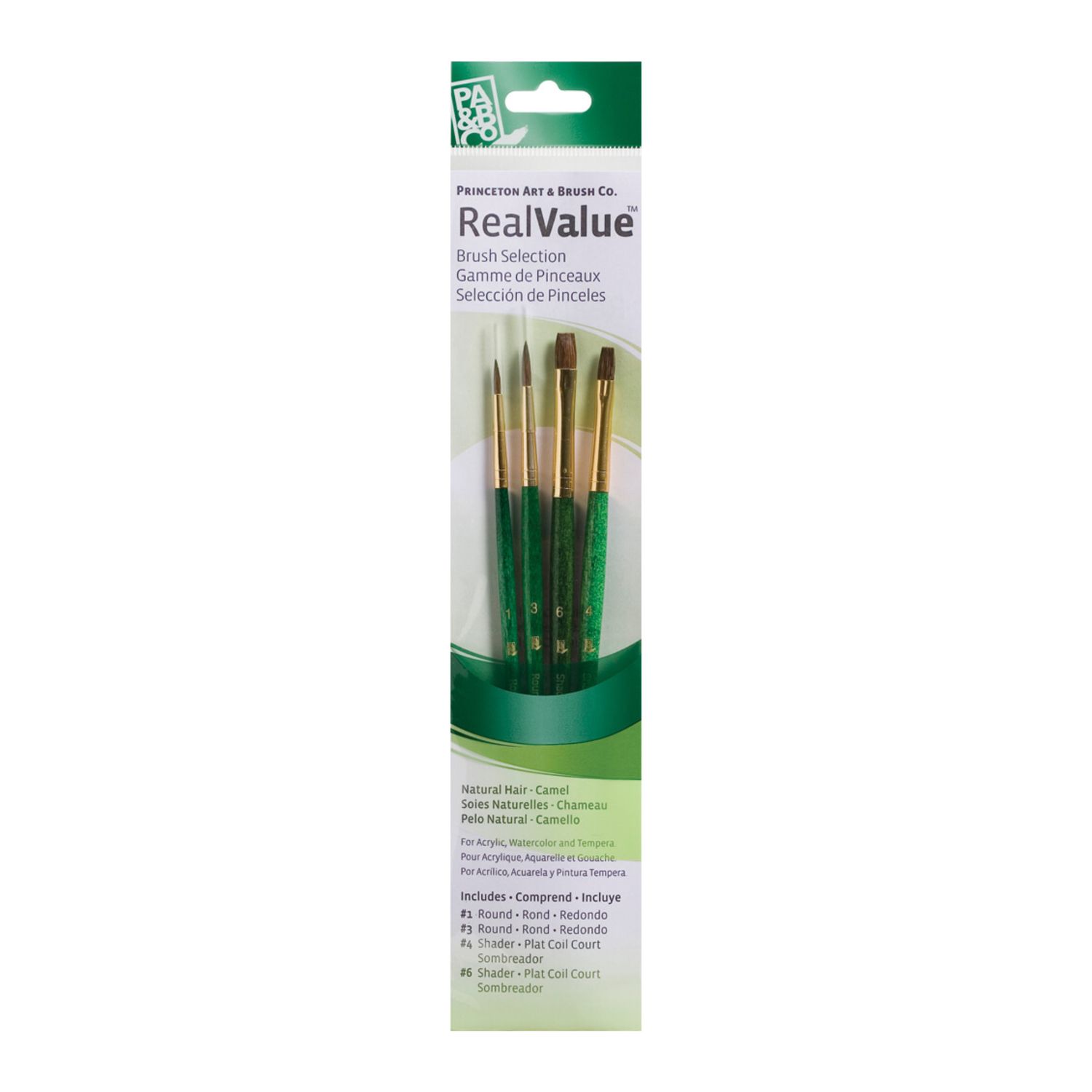 Brush Set 9110 Real Value Series - Camel Set of 4 brushes