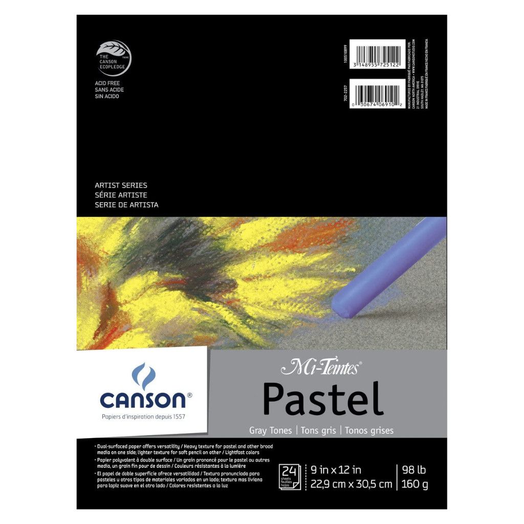 Canson Mi-Teintes Pastel Gray Tones Pad 9x12 98lb
