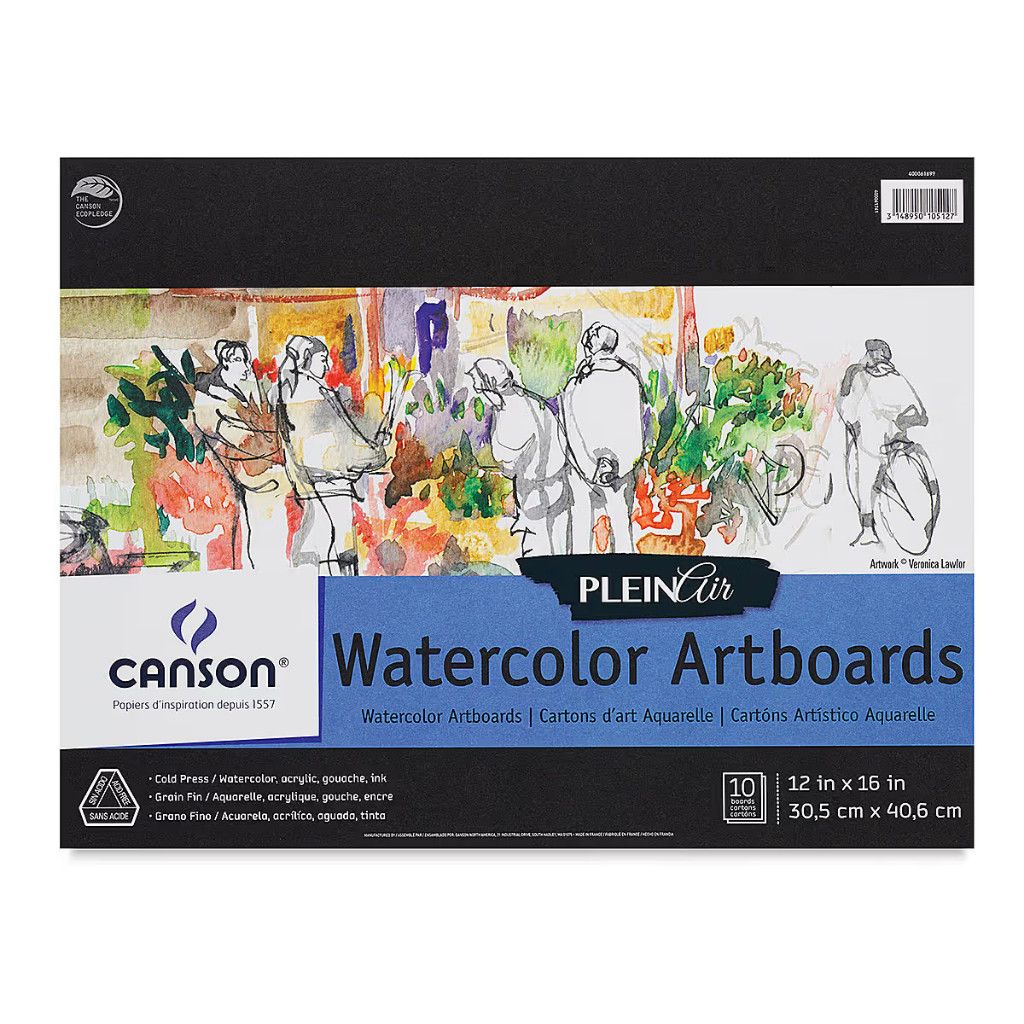 Canson Plein Air Artboards Watercolor 12x16 10 boards