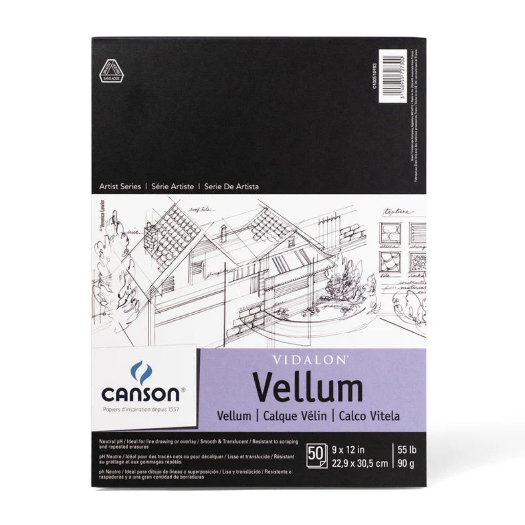 Canson Vidalon Vellum Pad 9x12 55lb