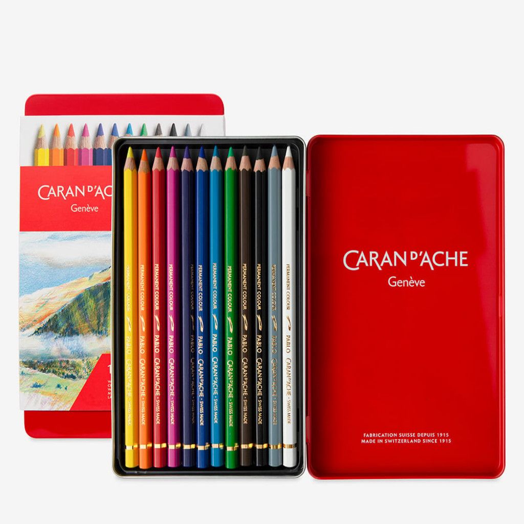 Caran D'Ache Pablo Coloured Pencil Set of 12 Colours **ND**
