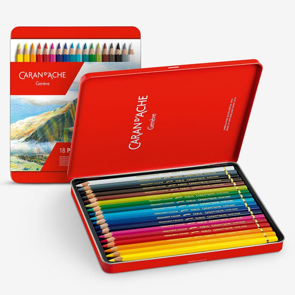 Caran D'Ache Pablo Coloured Pencil Set of 18 Colours **ND**