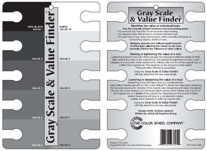Color Wheel Gray Scale &amp; Value Finder *ND*