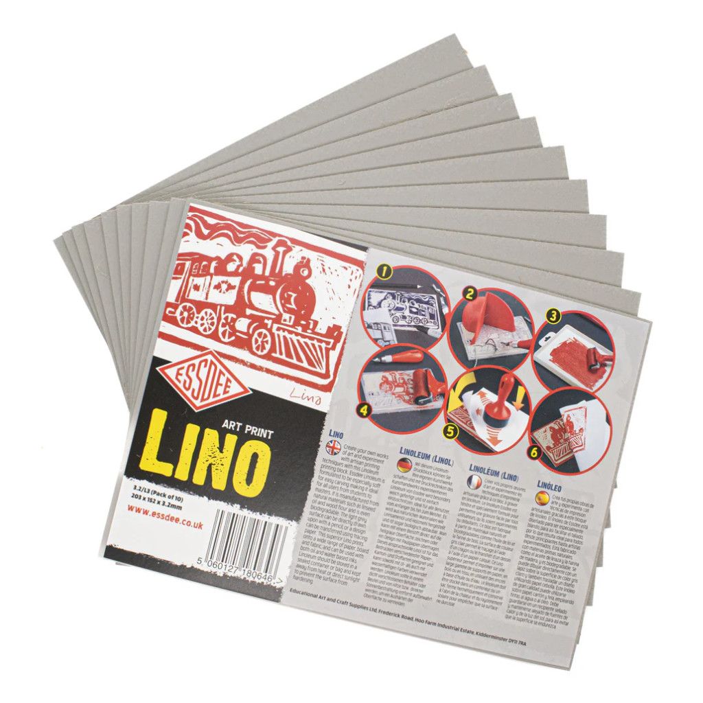 Essdee Linoleum 203mmx152mm (6"x8") Grey Pack of 10
