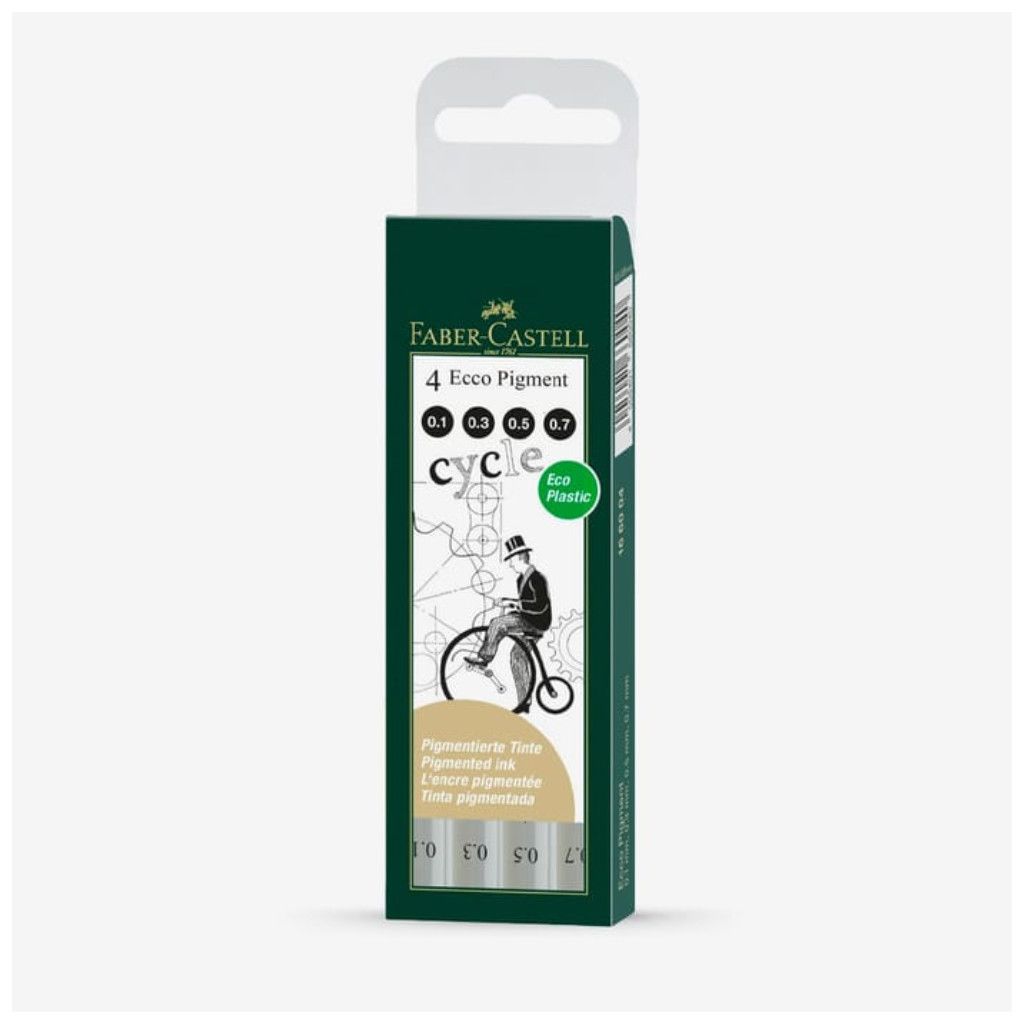 Faber Castell Ecco Pigment Pen Set of 4 (0.1/0.3/0.5/0.7) Black