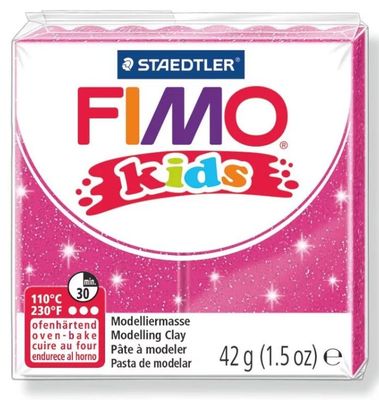 Fimo Kids Modelling Clay 42g Glitter Fuschia_DISC