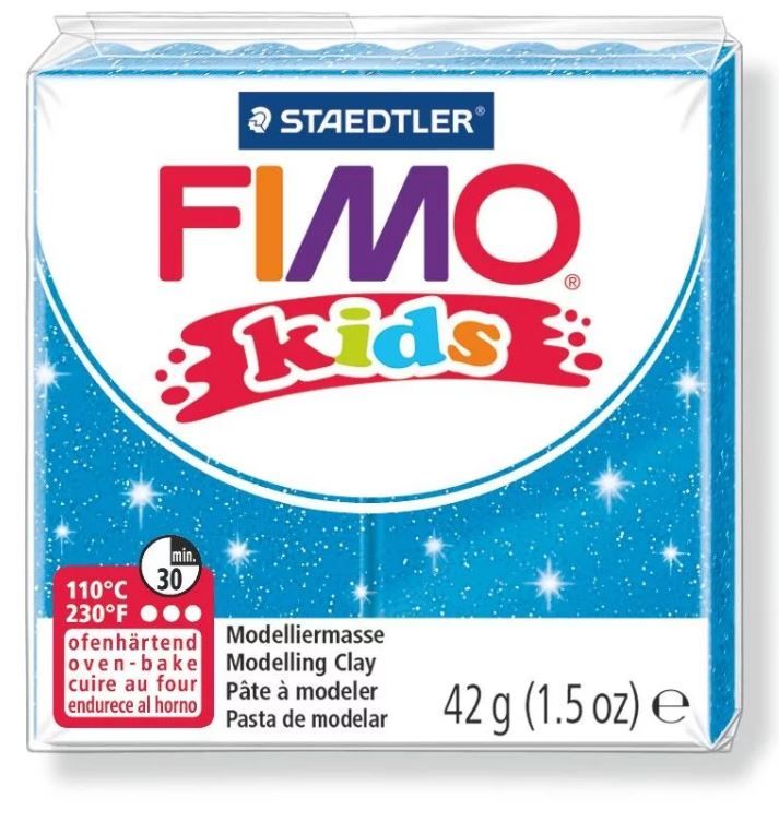 Fimo Kids Modelling Clay 42g Glitter Blue_DISC