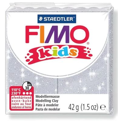Fimo Kids Modelling Clay 42g Glitter Silver_DISC