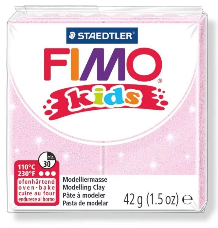 Fimo Kids Modelling Clay 42g Glitter Pearl Rose_DISC
