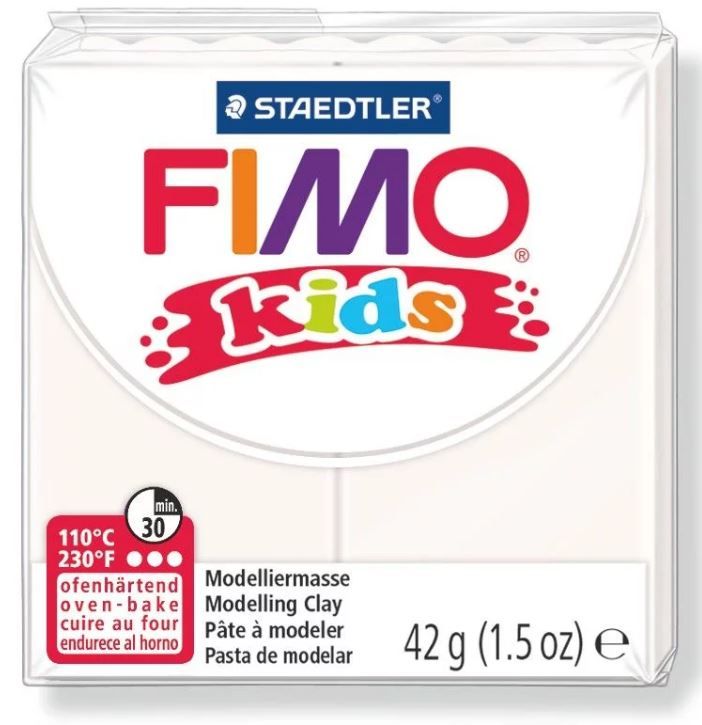 Fimo Kids Modelling Clay 42g Glitter White_DISC