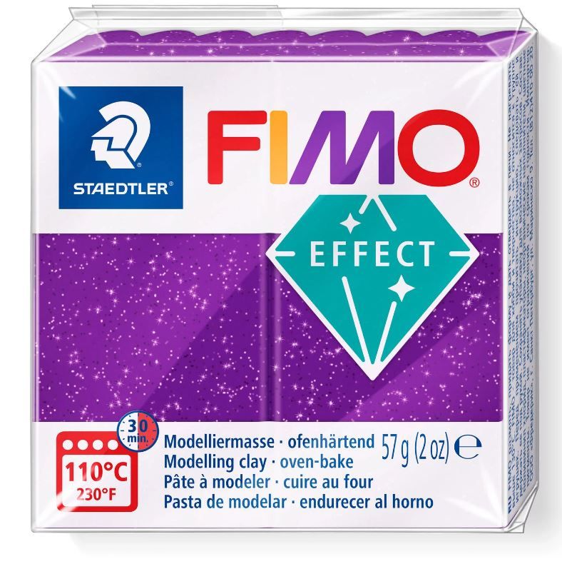 Fimo Effect Modelling Clay 2oz. Glitter Purple