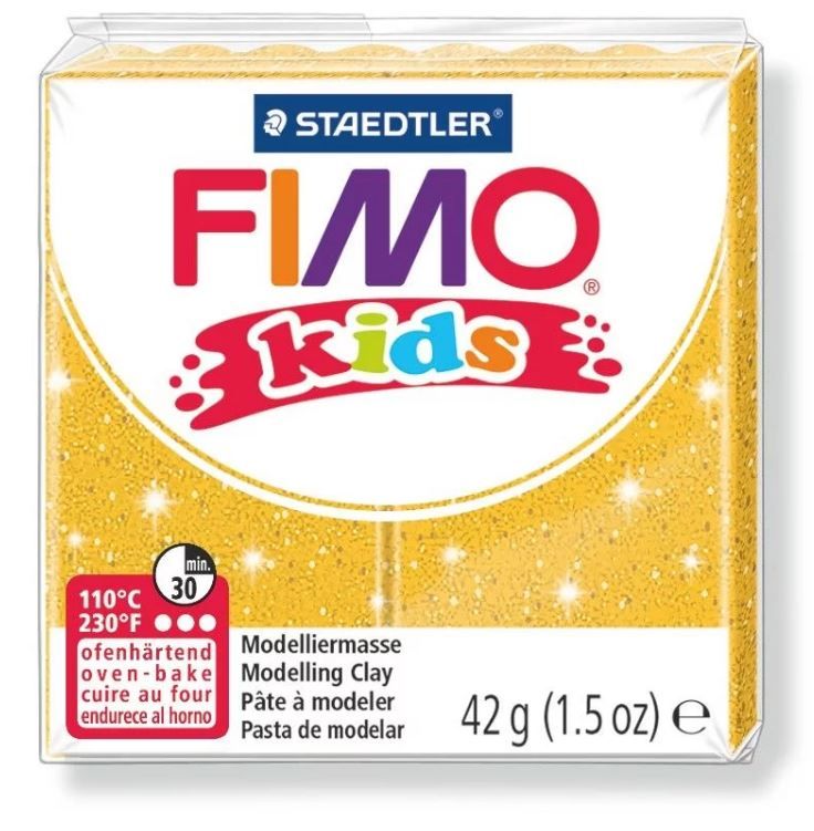 Fimo Kids Modelling Clay 42g Glitter Gold_DISC