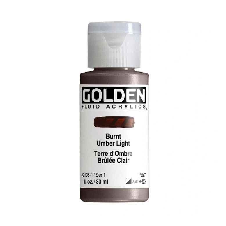 Golden Fluid 1oz. Burnt Umber Lt S1 **ND**