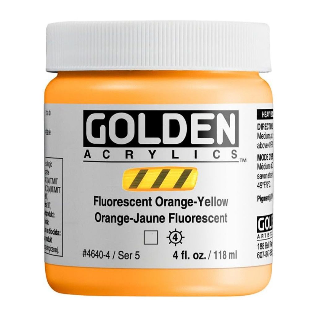 Golden Heavy Body 4oz. Jar Fluorescent Orange Yellow S5 **ND**