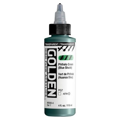 Golden High Flow 4oz. Transparent Phthalo Blue Green Shade S1 **ND**
