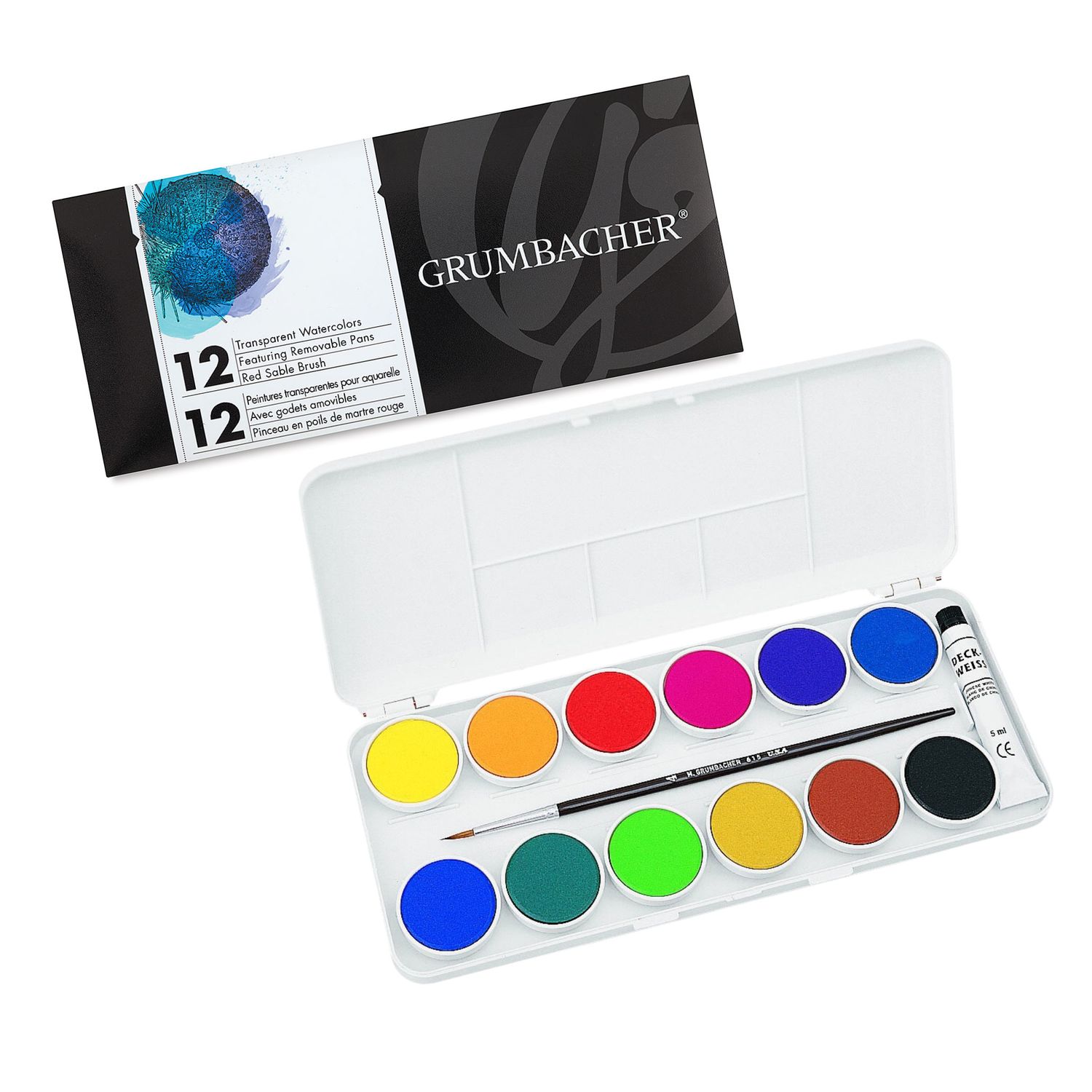 Grumbacher WCT12.SET Trans Watercolour Pan Set-12
