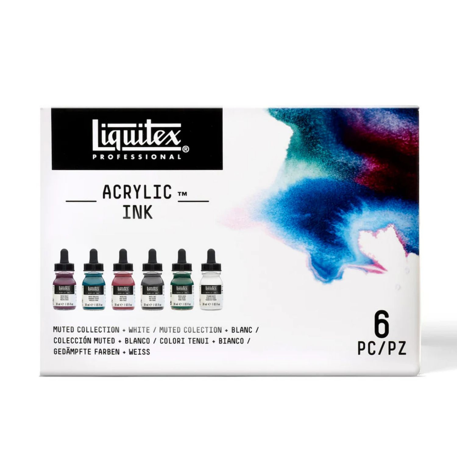 Liquitex Acrylic Ink Muted Collection + White 6x30ml **ND**