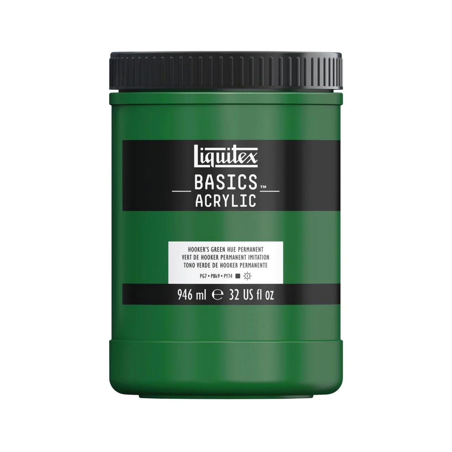 Liquitex BASICS Acrylic 946ml Jar Hooker’s Green Hue Permanent *ND*